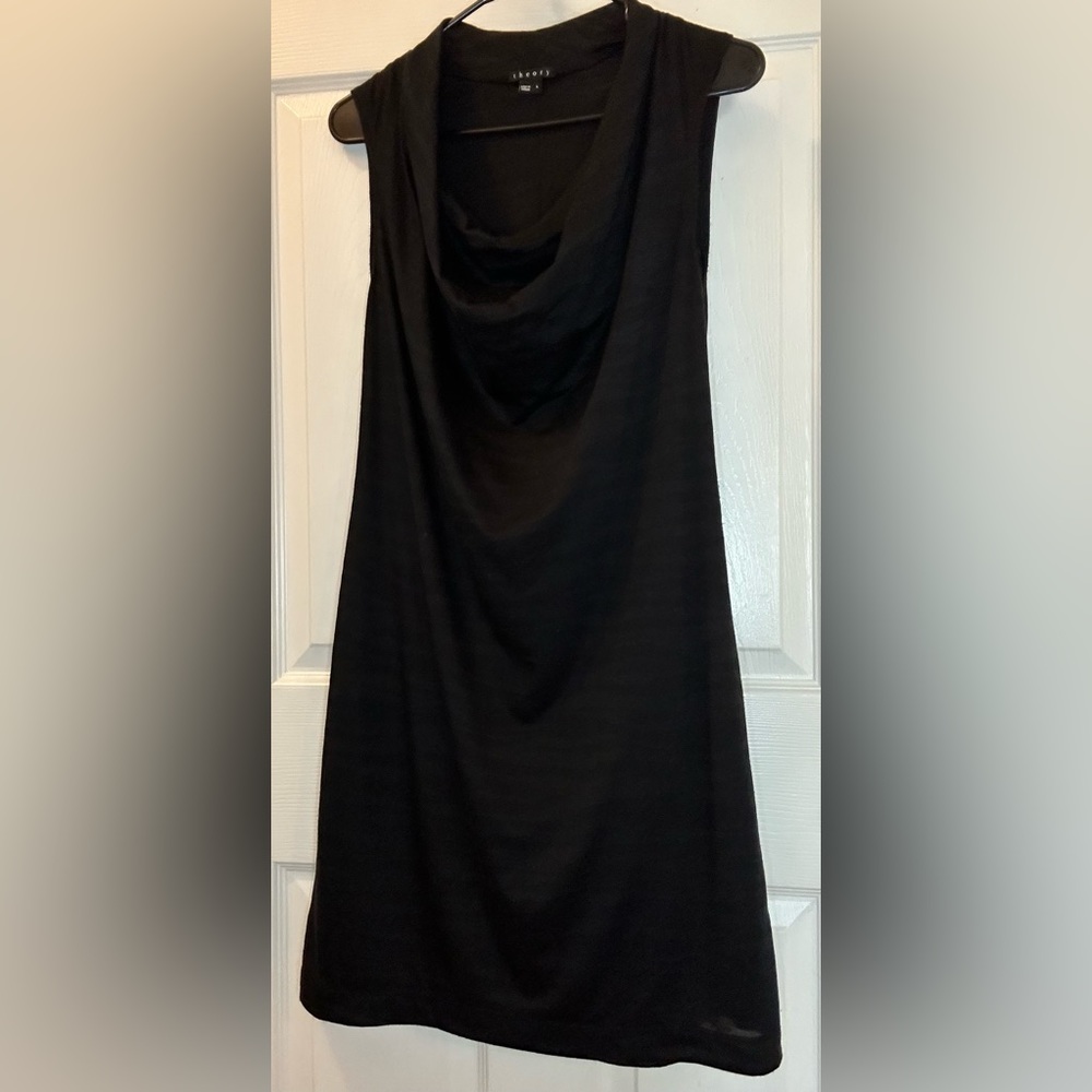 theory shift dress black zebra print size Large